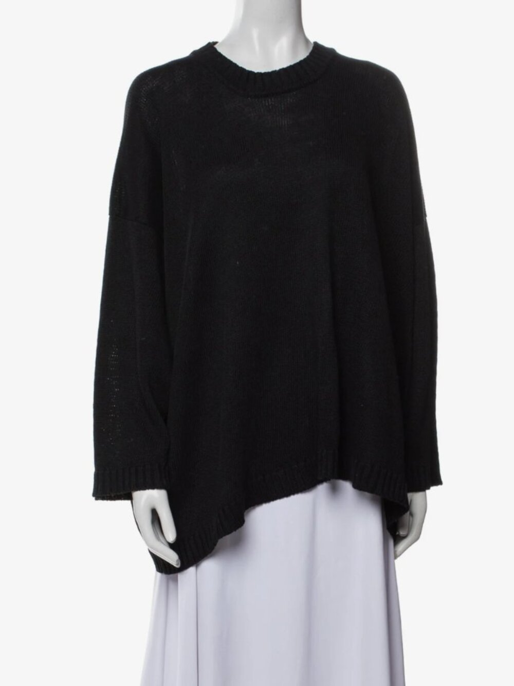 Eskandar Black 100% Linen Oversized Boxy Sweater | Unmarked — See Measurements